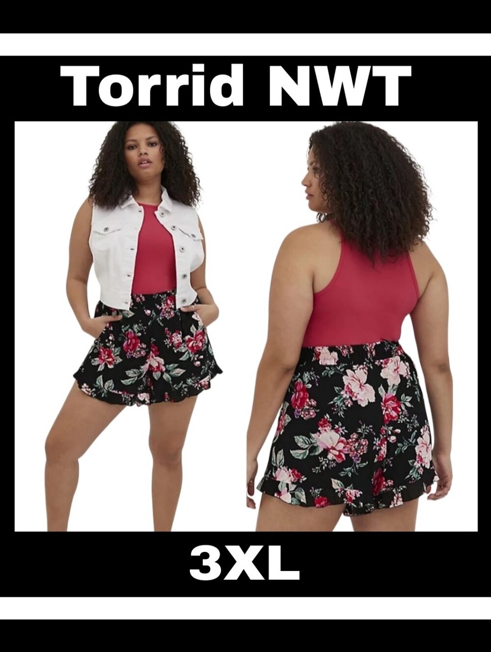 NWT Torrid Floral Ruffle Shorts - Size 3XL